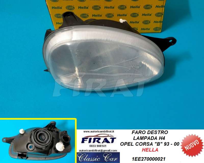 FARO OPEL CORSA 93 - 00 H4 DX (HELLA)